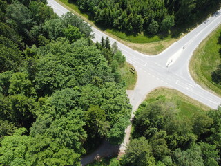 Aerial view of the Bavarian Forest near Falkenstein, Germany