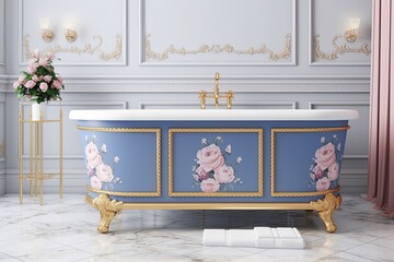 a charming bathroom. Model for an interior. Generative AI