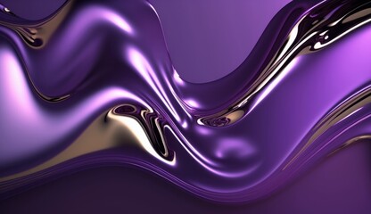 Fototapeta premium Liquid Violet Chrome Background, Generative AI