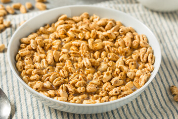 Healthy Sweet Puffed Wheat Breakfast Cereal
