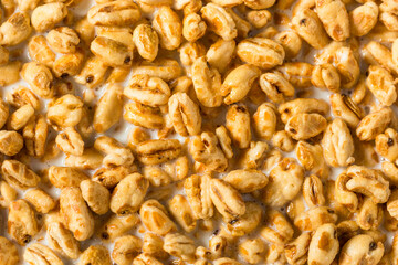 Healthy Sweet Puffed Wheat Breakfast Cereal