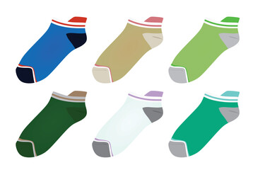 Colorful set of socks. vector illustration