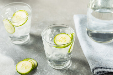 Cold Clear Refreshing Cucumber Water