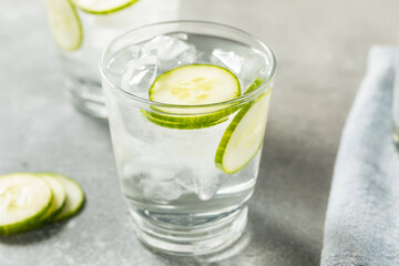 Cold Clear Refreshing Cucumber Water