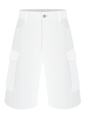 White male shorts. vector illustration