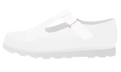 Rolgordijnen White flat heel shoe. vector illustration © marijaobradovic