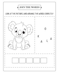 Arrange The Word Correctly Kids Worksheet, Word Teaching Material Kids Worksheet, Teaching Material for Children