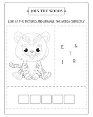 Arrange The Word Correctly Kids Worksheet, Word Teaching Material Kids Worksheet, Teaching Material for Children