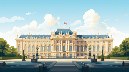 Palace of Versailles illustration - obrazy, fototapety, plakaty