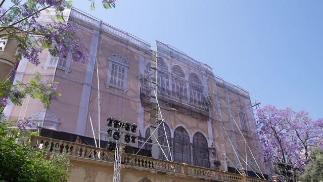 Restoration of Sursock Palace destroyed by the port explosion Beirut Lebanon