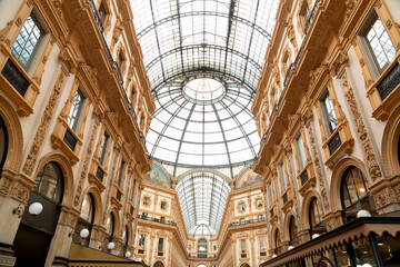 The Galleria Vittorio Emanuele II, Milan, Lombardy, Italy - obrazy, fototapety, plakaty
