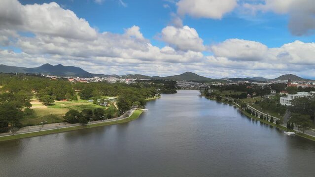 The aerial view of Dalat in Vietnam