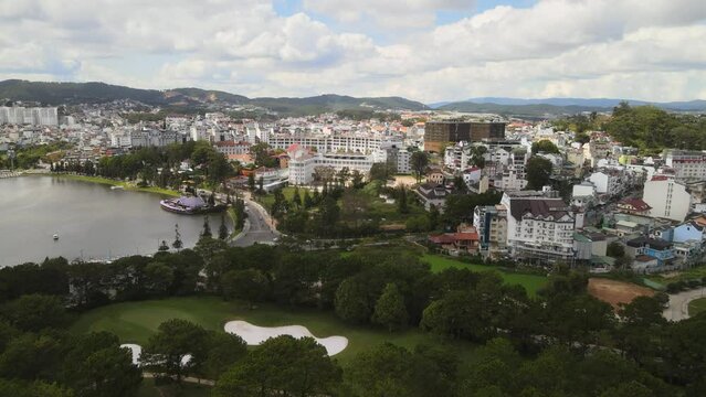 The aerial view of Dalat in Vietnam