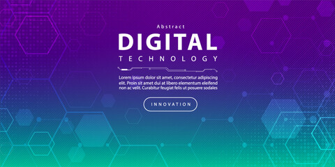 Digital technology banner green blue background concept with technology light effect, abstract tech, innovation future data, internet network, Ai big data, lines dots connection, illustration vector