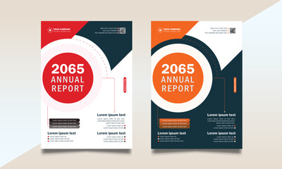 Naklejka na ściany i meble Annual report cover design vector template, corporate flyer cover layout