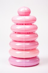 Pink Toy Toy Stacking Rings White Background. Pink Toy, Toy Stacking, Rings White, Background