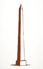 Vector drawing. Egyptian pillar obelisk