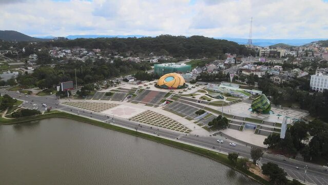 The aerial view of Dalat in Vietnam