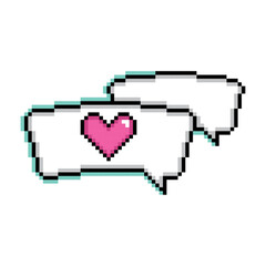 Isolated pink pixelated comic speech bubble chats Vector illustration