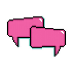 Isolated pink pixelated comic speech bubble chats Vector illustration