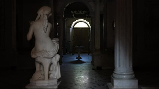 Statue inside Sursock Palace destroyed by the port explosion Beirut Lebanon