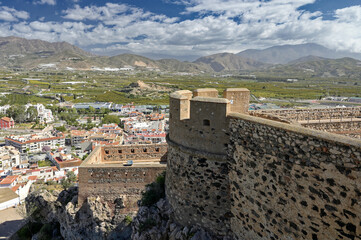 Fototapeta na wymiar Views of the city of Salobrena, Granada, Spain from its castle