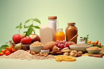 Dietary fiber food still life. AI generated