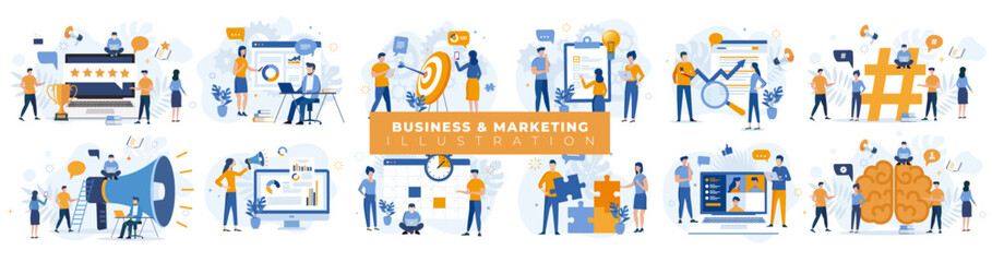 illustration collection marketing, communication, web