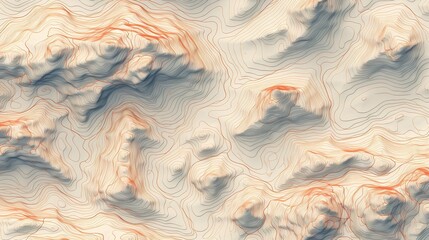 Topographic map, details and patterns. World of geographic complexity.