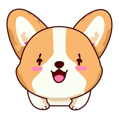 cute corgi dog kawaii pink vector illustration