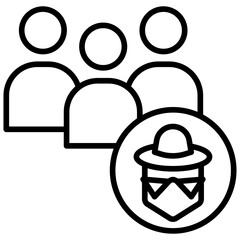 Outline Users Hacker icon