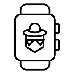 Outline Smartwatch Hacker icon