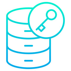 Outline gradient Database Key icon