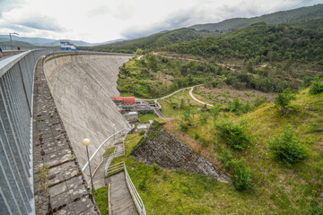 Panoramic view of the Ordunte reservoir dam