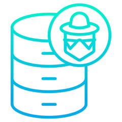 Outline gradient Database Hacker icon