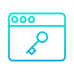 Outline gradient Web Key icon