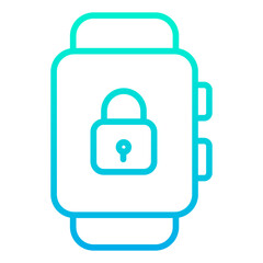 Outline gradient Smartwatch Lock icon