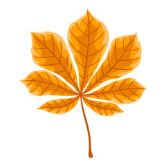 Naklejka premium Illustration of chestnut leaf. Decorative autumn foliage.