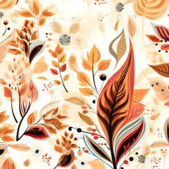 Fototapeta na wymiar He crafted a beautiful autumn design with a random pattern of light on a pale background.