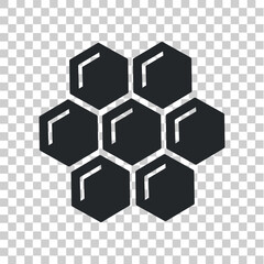 Honeycomb Icon. Beekeeping icon vector transparent grid.
