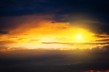 Fototapeta na wymiar dark clouds at sunset