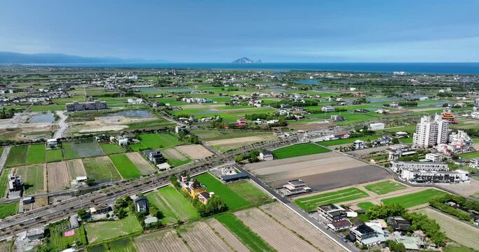 Top view of Yilan countryside