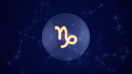 Capricorn Zodiac Sign with a Constellation Background	
