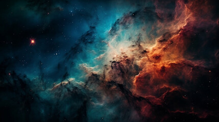 Fototapeta na wymiar The Orion Nebula with its vibrant colors, Space, bokeh 