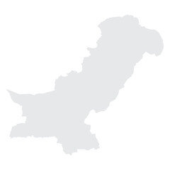 Pakistan Map White Grey Fill No Outline Version In PNG