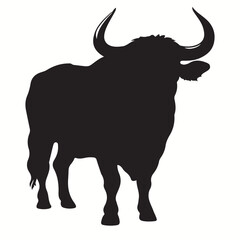 Water Buffalo silhouettes and icons. Black flat color simple elegant Water Buffalo animal vector and illustration.