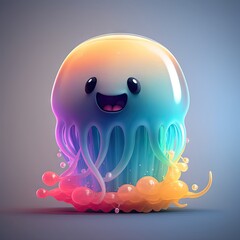 Funny jelly purple character, cartoon candy gum
