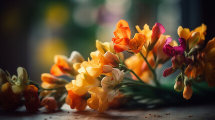 Exquisite Freesias Bouquets of Flowers, bokeh 