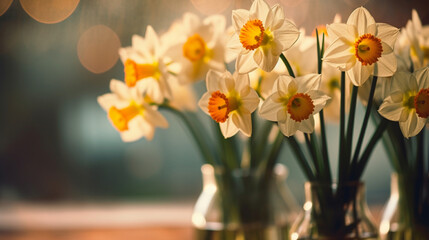 Delightful Daffodils Bouquets of Flowers, bokeh 