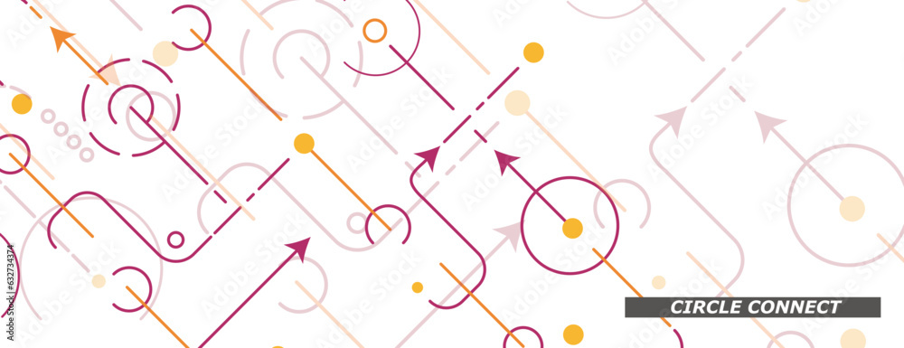 Wall mural abstract background with lines, dots and arrows communication. vector network connection. big data c